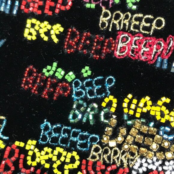 CELINE Small C Multi Beaded Chain Shoulder Bag suede Black x Multicolore - Picture 11 of 13